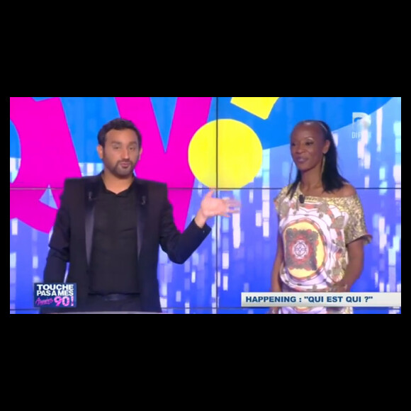 Pépita débarque sur le plateau de "Touche pas à mon poste" dans le prime spécial "Touche pas à mes années 90" sur D8. Le vendredi 14 juin 2013.
