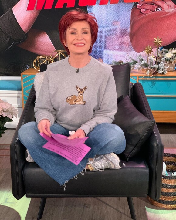 Sharon Osbourne sur le plateau de l'émission The Talk, diffusée sur CBS. Décembre 2020.