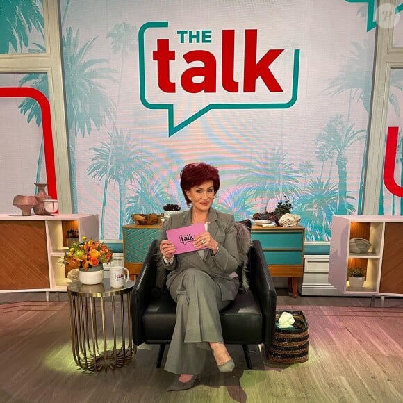 Sharon Osbourne sur le plateau de l'émission The Talk, diffusée sur CBS. Janvier 2021.