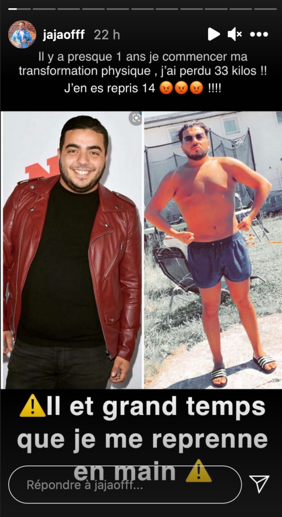 Jaja (Secret Story) explique avoir repris 14 kilos - Instagram