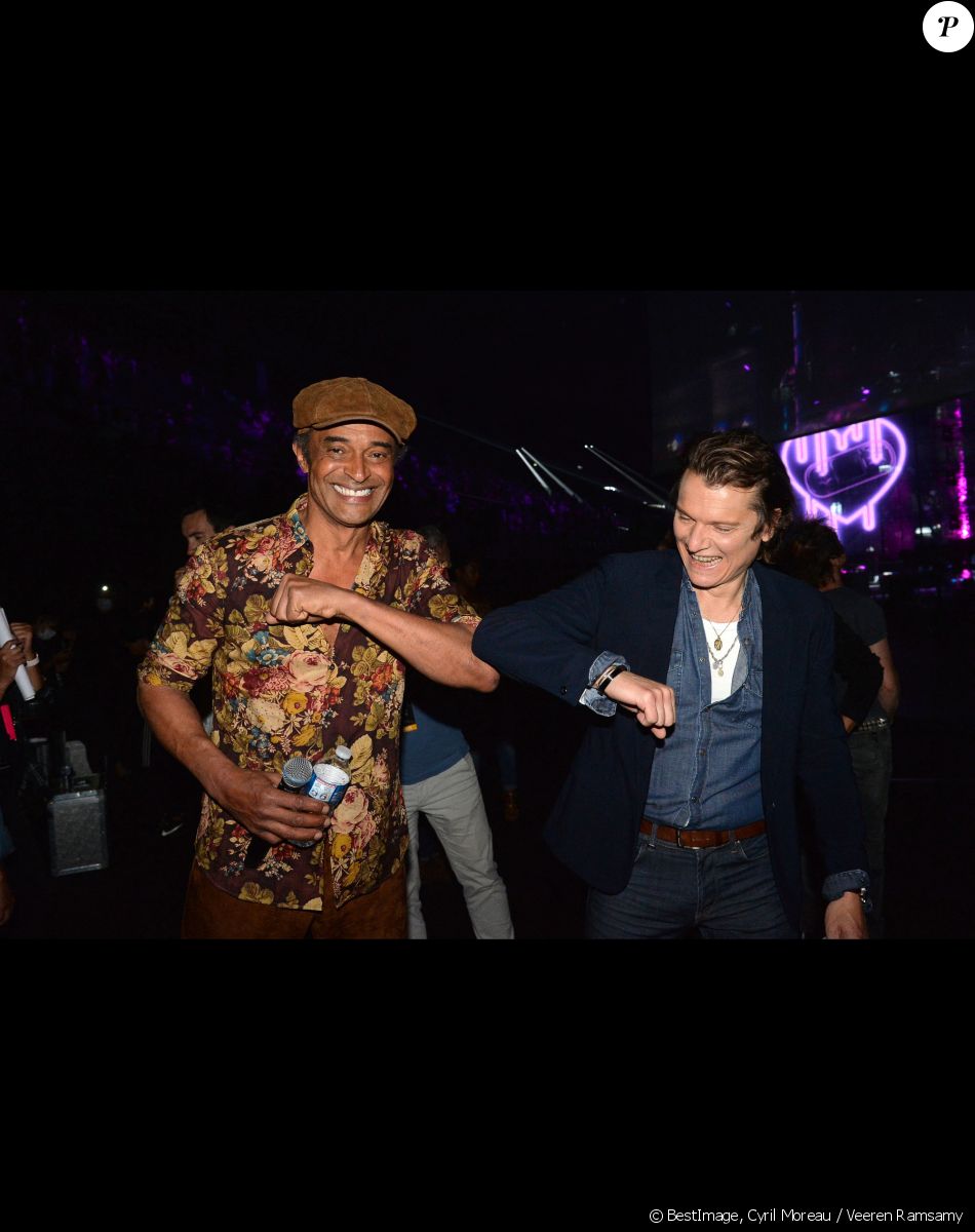Yannick Noah et Bénabar dans l'émission "Tous ensemble pour la musique" à l'AccorHotels Arena à Paris. Le 19 juin 2020. © Cyril Moreau / Veeren Ramsamy / Bestimage