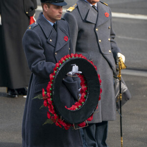 Le prince William, duc de Cambridge, le prince Charles, prince de Galles - La famille royale d'Angleterre lors de la cérémonie du souvenir au cénotaphe, à Whitehall, Londres le 8 novembre 2020.