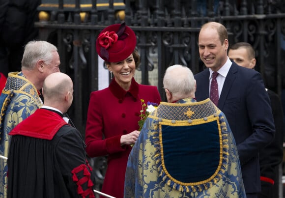 Le prince William, duc de Cambridge, et Kate Middleton, duchesse de Cambridge - La famille royale d'Angleterre lors de la cérémonie du Commonwealth en l'abbaye de Westminster à Londres, le 9 mars 2020.