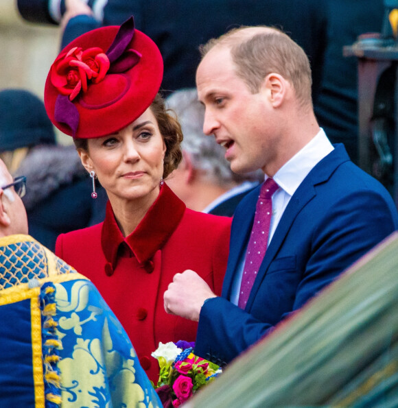 Kate Middleton, Prince William, - La famille royale d'Angleterre lors de la cérémonie du Commonwealth en l'abbaye de Westminster à Londres, le 9 mars 2020. 