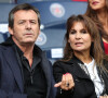 Jean Luc Reichmann et sa femme Nathalie au match de football entre le Psg et Bordeaux au Parc des Princes à Paris. © Cyril Moreau/Bestimage