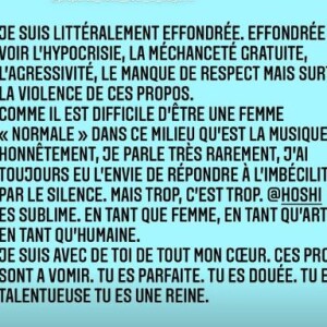 Louane a apporté son soutien à Hoshi après les propos de Fabien Lecoeuvre.