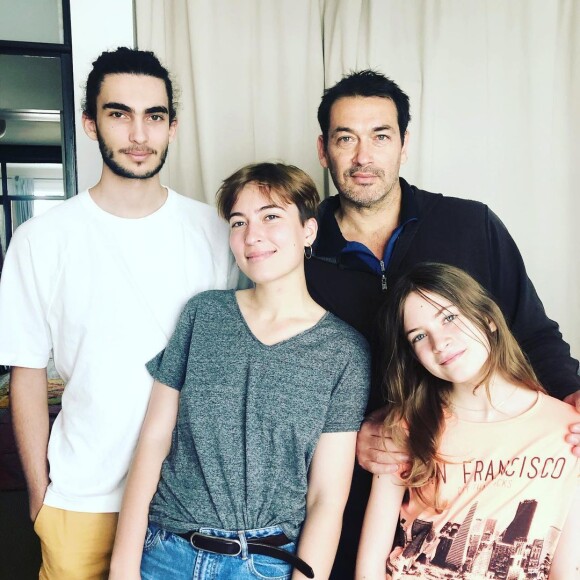 David Proux avec ses enfants, le 21 juin 2020