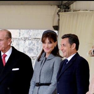 Carla Bruni, Nicolas Sarkozy, Elizabeth II et le Prince Philip au château de Windsor - 2008