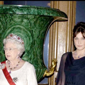 Carla Bruni, Nicolas Sarkozy, Elizabeth II et le Prince Philip au château de Windsor - 2008