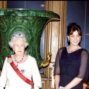 Carla Bruni, Nicolas Sarkozy, Elizabeth II et le Prince Philip au château de Windsor - 2008