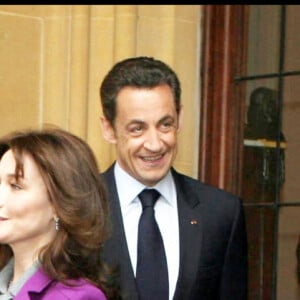 Carla Bruni, Nicolas Sarkozy, Elizabeth II et le Prince Philip au château de Windsor - 2008