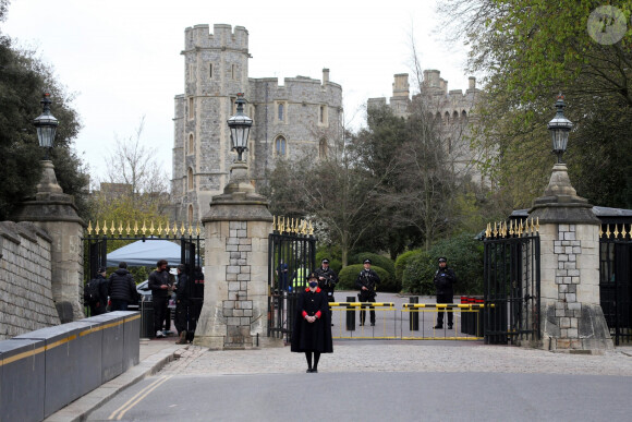Illustration du château de Windsor, au lendemain du décès du prince Philip, duc d'Edimbourg. Le 10 avril 2021