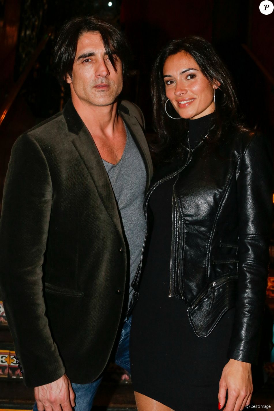 Grégory Basso et sa compagne Ornella - Soirée de lancement officielle du magazine Aestus "Fleurs de Rébellion" au Buddha-Bar à Paris, le 24 février 2015.
