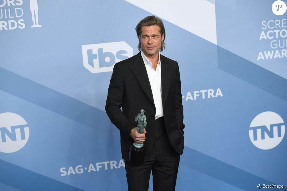Brad Pitt - Pressroom - 26ème cérémonie annuelle des "Screen Actors Guild Awards" ("SAG Awards") au "Shrine Auditorium" à Los Angeles, le 19 janvier 2020. © Kevin Sullivan via ZUMA Wire/Bestimage