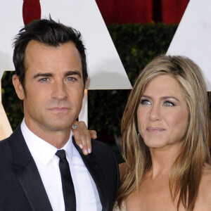 Justin Theroux, Jennifer Aniston - People à la 87ème cérémonie des Oscars à Hollywood, le 22 février 2015.