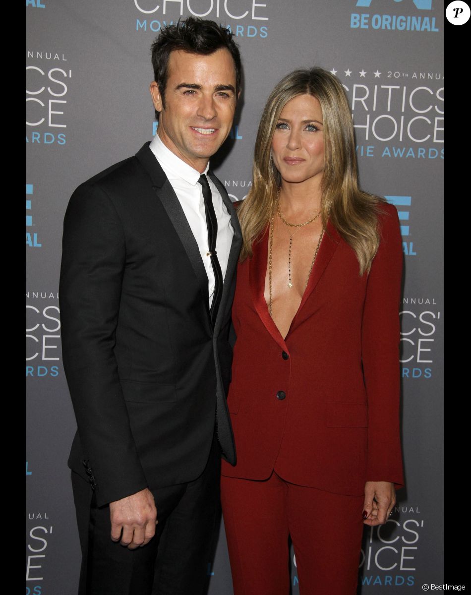 Jennifer Aniston et son fiancé Justin Theroux - La 20ème soirée annuelle des "Critics Choice Movie Awards" à Hollywood, le 15 janvier 2015.