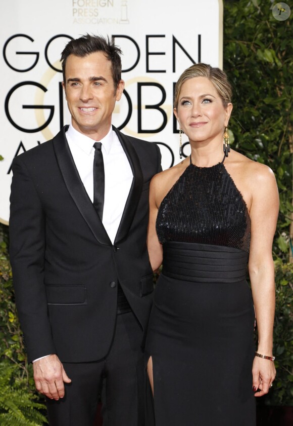Jennifer Aniston et son fiancé Justin Theroux - La 72ème cérémonie annuelle des Golden Globe Awards à Beverly Hills, le 11 janvier 2015.