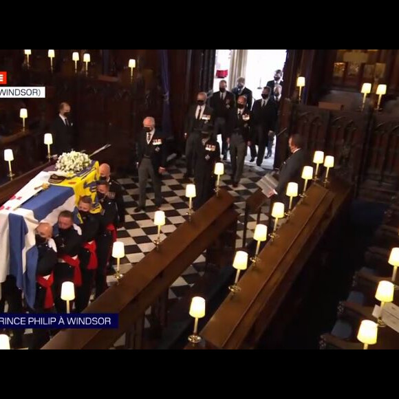 Prince Charles - Obsèques du prince Philip, le 17 avril 2021 à la chapelle Saint-Georges du château de Windsor.