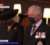 Le prince Charles et son épouse Camilla - Obsèques du prince Philip à la chapelle Saint-Georges du château de Windsor.