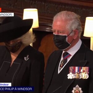 Le prince Charles et son épouse Camilla - Obsèques du prince Philip à la chapelle Saint-Georges du château de Windsor.