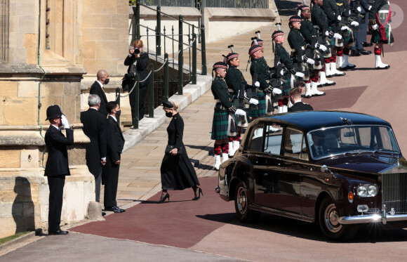Sophie Rhys-Jones, comtesse de Wessex - Arrivées aux funérailles du prince Philip, duc d'Edimbourg à la chapelle Saint-Georges du château de Windsor, le 17 avril 2021.