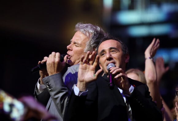 Exclusif - Elie Semoun, Franck Dubosc - Enregistrement de l'émission "Alors on chante" au palais des sports à Paris, qui sera diffusée le 28 novembre 2014 en Prime Time sur TF1.