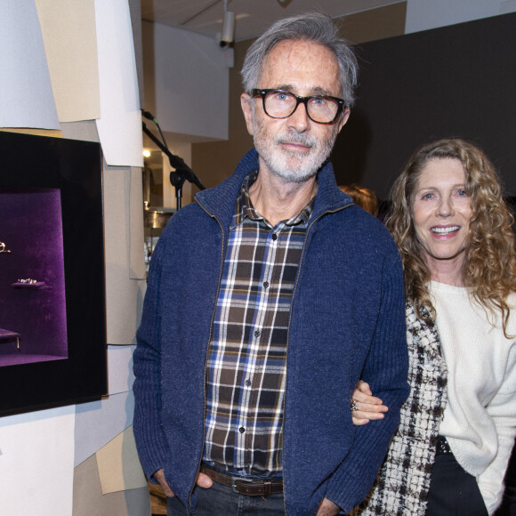 Exclusif - Thierry Lhermitte et sa femme Hélène - Soirée privée pour le lancement de la collaboration de la marque Nathalie Blanc avec Lorenz Bäumer à Paris le 28 novembre 2019. © Pierre Perrusseau/Bestimage 