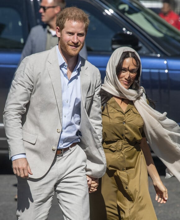 Le prince Harry, duc de Sussex, et Meghan Markle, duchesse de Sussex, arrivent à la Mosquée Auwal à Cape Town, Afrique du Sud. Le 24 septembre 2019