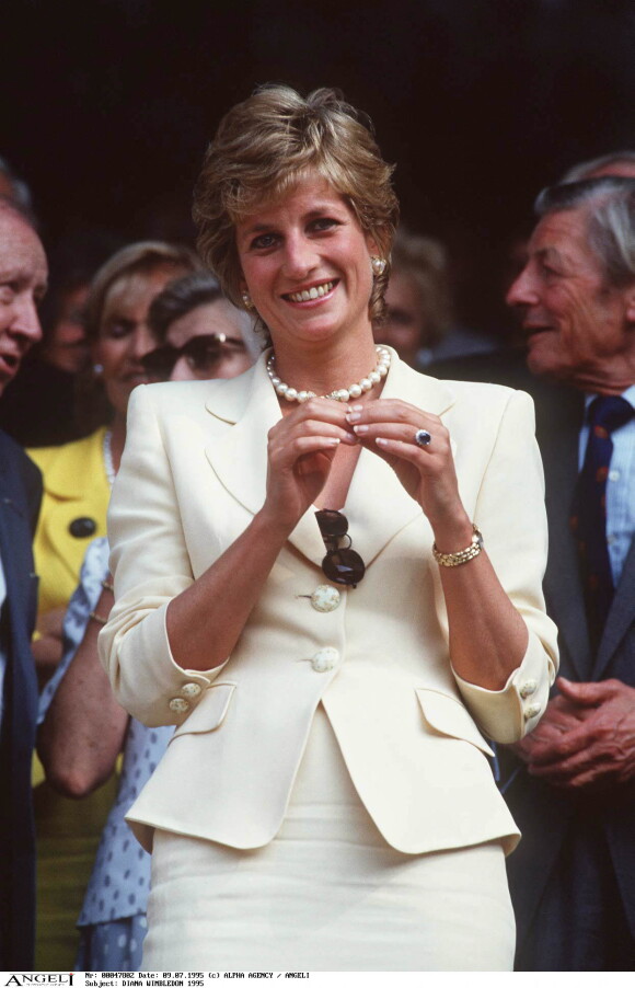Diana à Wimbledon, à Londres, deux ans avant sa mort.