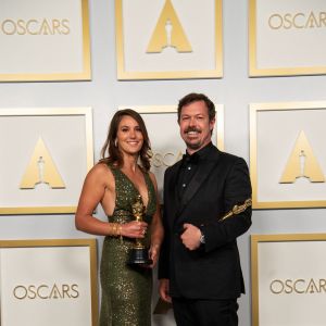 Pippa Erlich et James lauréats de la 93 cérémonie des Oscars à Los Angeles, le 25 avril 2021. Photo par Todd Wawrychuk/A.M.P.A.S. via ABACAPRESS.COM