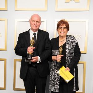 Donald Graham et Jan Pascale lauréats de la 93 cérémonie des Oscars à Los Angeles, le 25 avril 2021. Photo par Todd Wawrychuk/A.M.P.A.S. via ABACAPRESS.COM