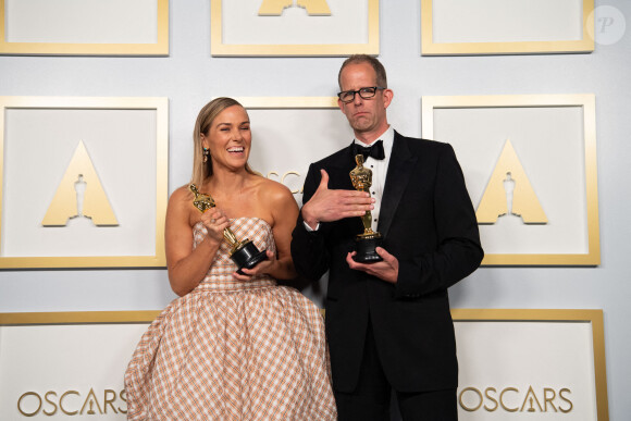 Pete Docter et Dana Murray lauréats de la 93 cérémonie des Oscars à Los Angeles, le 25 avril 2021. Photo par Todd Wawrychuk/A.M.P.A.S. via ABACAPRESS.COM