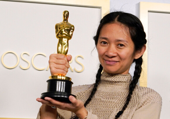 Chloe Zhao (Oscar du Meilleur film pour "Nomadland") - Pressroom - 93ème cérémonie des Oscars dans la gare Union Station à Los Angeles, le 25 avril 2021.