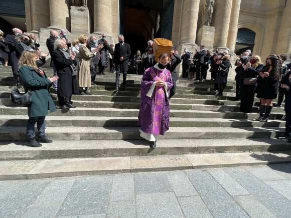 Obsèques de Myriam Feune de Colombi (Myriam Vilgrain) en l'église Saint-Roch à Paris. Le 26 avril 2021. © Christophe Clovis/Bestimage