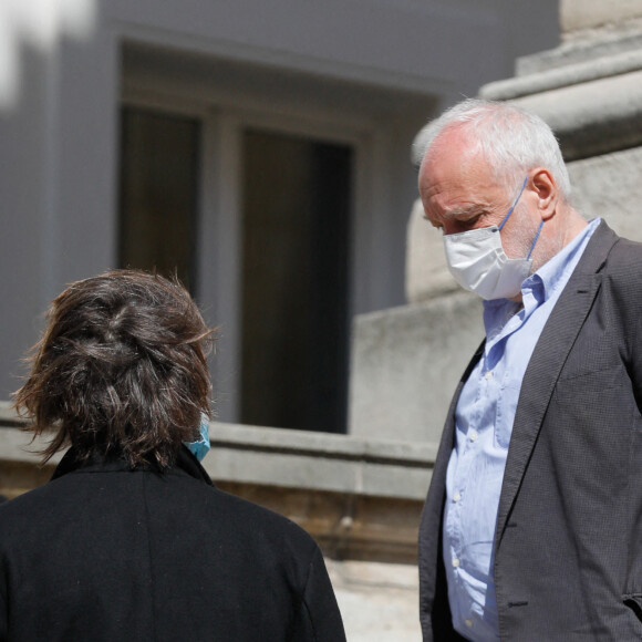 François Berléand - Obsèques de Myriam Feune de Colombi (Myriam Vilgrain) en l'église Saint-Roch à Paris. Le 26 avril 2021. © Christophe Clovis/Bestimage
