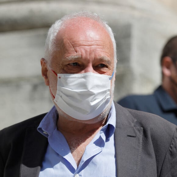 François Berléand - Obsèques de Myriam Feune de Colombi (Myriam Vilgrain) en l'église Saint-Roch à Paris. Le 26 avril 2021. © Christophe Clovis/Bestimage