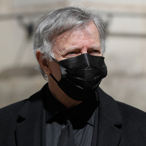 Francis Huster - Obsèques de Myriam Feune de Colombi (Myriam Vilgrain) en l'église Saint-Roch à Paris. Le 26 avril 2021. © Christophe Clovis/Bestimage