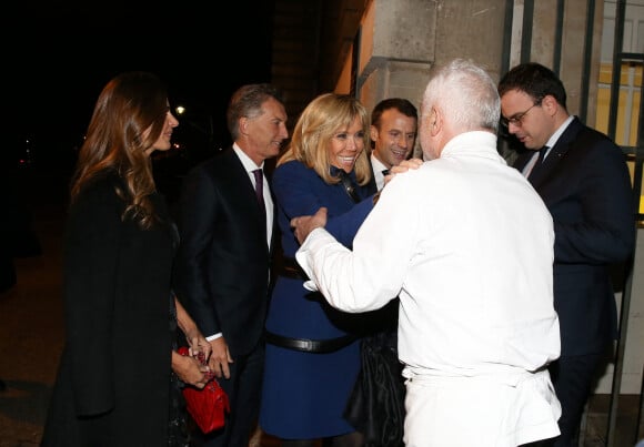 Emmanuel et Brigitte Macron ont convié Mauricio Macri, le président de la République d'Argentine, au restaurant du chef Guy Savoy. Paris, le 26 Janvier 2018. © Dominique Jacovides/Bestimage