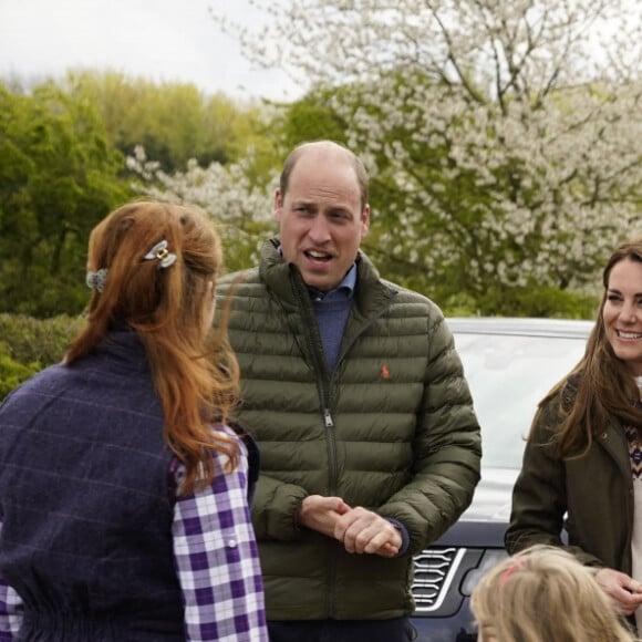 Kate Middleton et le prince William - Visite d'une ferme de Little Stainton, dans le comté de Durham, le 27 avril 2021.