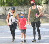 Exclusif - Hilary Duff se balade avec son mari Matthew Koma, sa fille Banks et son fils Luca dans le quartier de Los Feliz à Los Angeles pendant l'épidémie de coronavirus (Covid-19), le 20 septembre 2020.