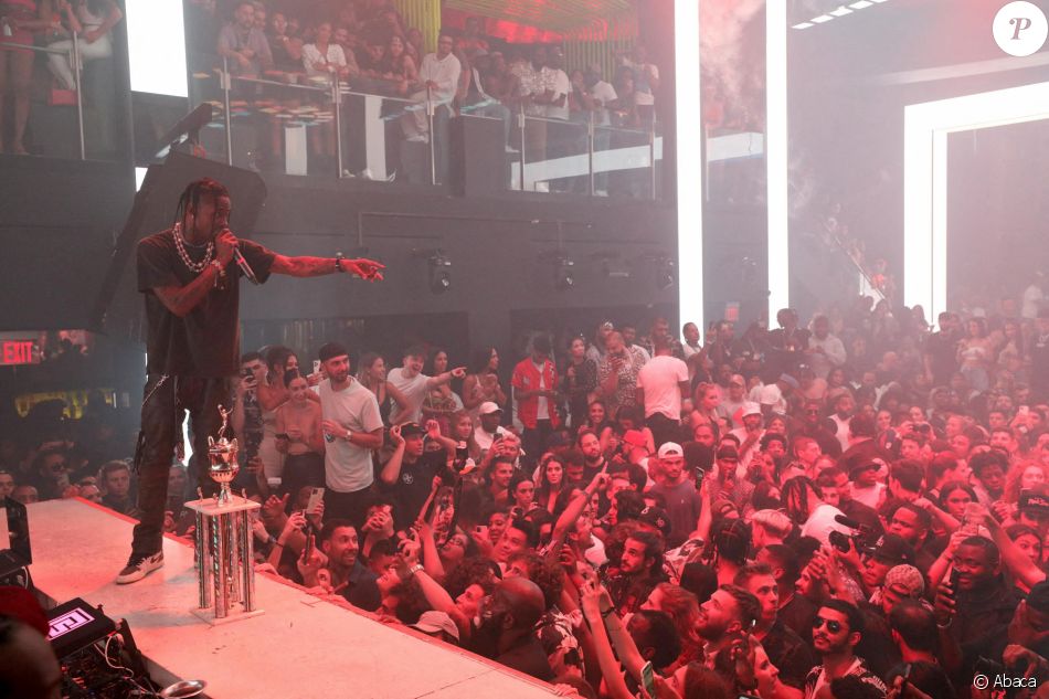 Travis Scott fête son anniversaire au LIV, à Miami. Le 2 mai 2021.