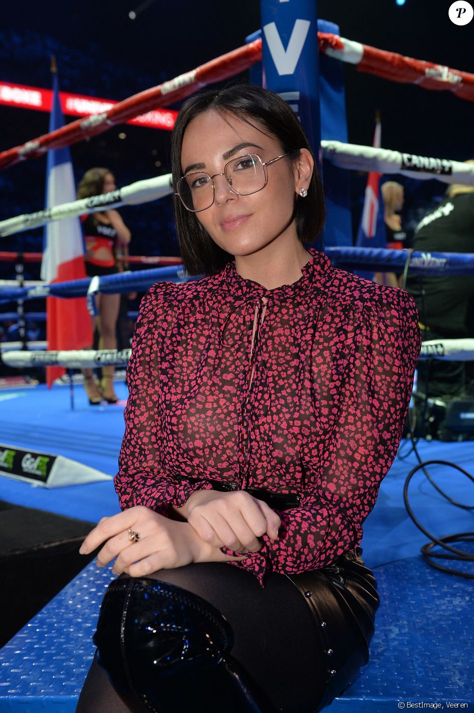 Agathe Auproux lors du gala de boxe Univent à l'AccorHotels Arena de Paris pour le championnat du monde WBA le 15 novembre 2019. © Veeren / Bestimage