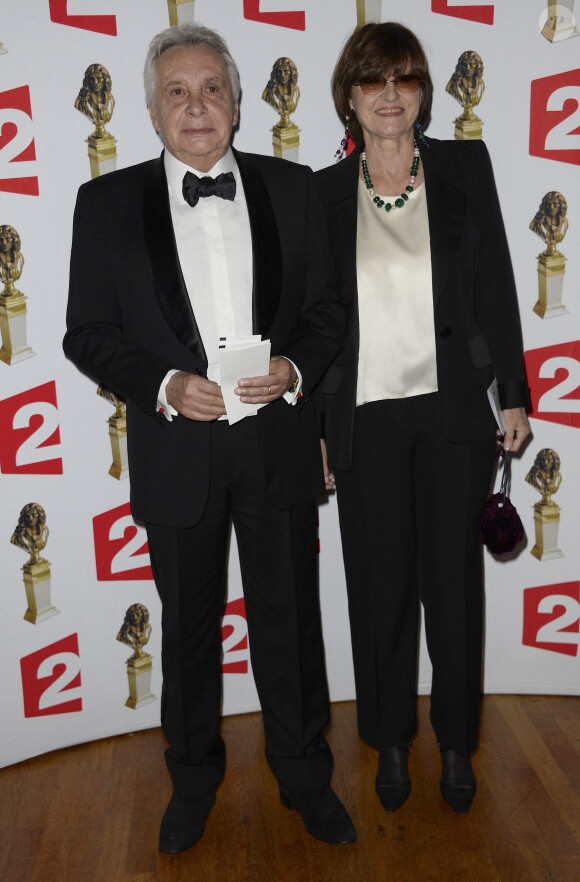 Michel Sardou et sa femme Anne-Marie Périer - La 26e nuit des Molières aux Folies Bergère à Paris, le 2 juin 2014.