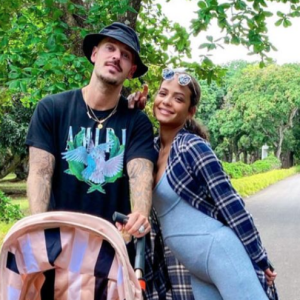 M. Pokora, Christina Milian et leur fils Isaiah à Los Angeles.