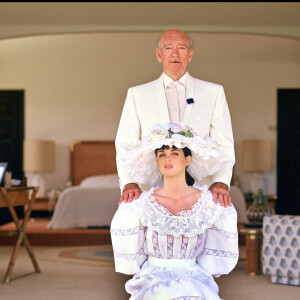 Eddie Barclay et son épouse Caroline Barclay en avril 1988.