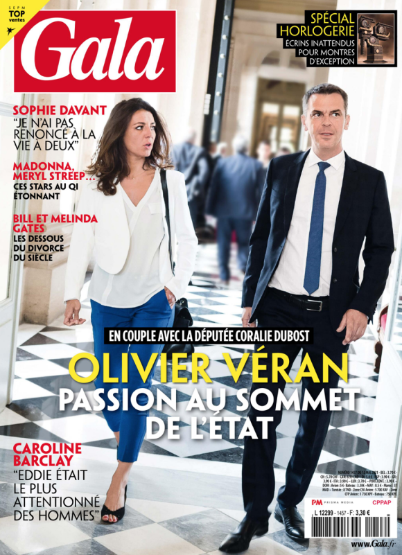 Olivier Véran, Ministre de la Santé, et sa compagne Coralie Dubost en couverture du Gala n°1457.