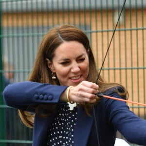 Catherine (Kate) Middleton, duchesse de Cambridge, lors d'une séance de santé mentale et de bien-être lors d'une visite à The Way Youth Zone à Wolverhampton, Royaume Uni, le 13 mai 2021.