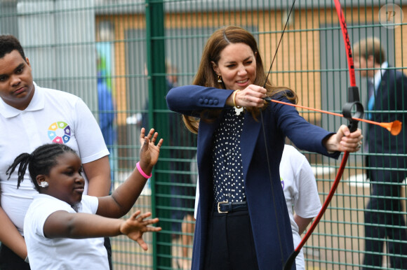 Catherine (Kate) Middleton, duchesse de Cambridge, lors d'une séance de santé mentale et de bien-être lors d'une visite à The Way Youth Zone à Wolverhampton, Royaume Uni, le 13 mai 2021.