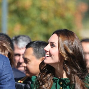 Le prince William et Catherine Kate Middleton, la duchesse de Cambridge assistent à un match de volley-ball féminin dans le gymnase du campus Okanagan de l'Université de la Colombie-Britannique à Kelowna, dans le cadre de leur voyage officiel au Canada, le 27 septembre 2016.