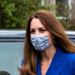 Catherine (Kate) Middleton, duchesse de Cambridge, lors d'une visite à l'Unité de réduction de la violence à Prestonpans, Ecosse, Royaume Uni, le 24 mai 2021.